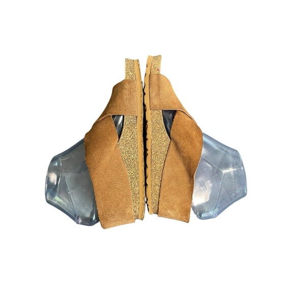 Yokono Brown Leather Strappy Suede  Wedge Cadiz Sandals Womens Size 7.5 Cork - Picture 4 of 12